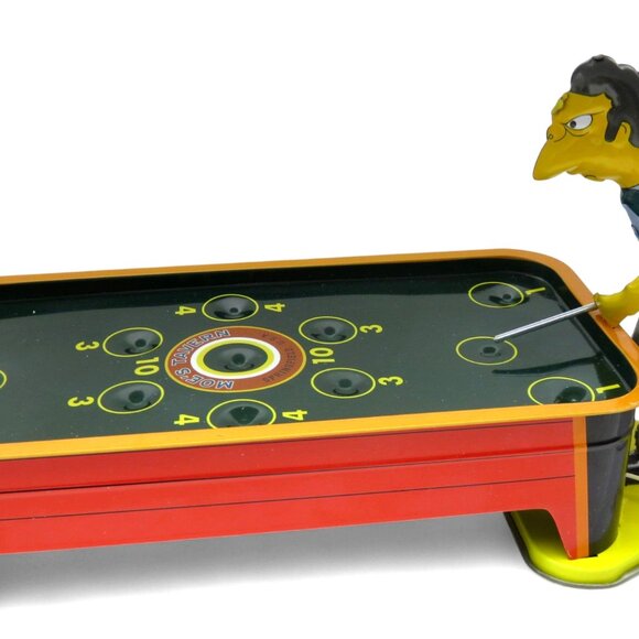 VINTAGE SIMPSONS Moe's Tavern Pool Game Tin Toy 2002 Collectible Wind-Up Action - Picture 12 of 13